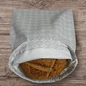 Linen Cotton Bread Bag, Reusable Sustainable Bread Bag, Sourdough Bread Bag